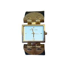 Michael Kors Watch MK2113 Gold Tone Stainless Steel Analog Square Face Women's